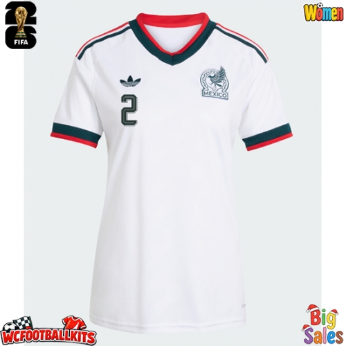 Mexico Jorge Sanchez #2 Replica Away Stadium Shirt for Women World Cup 2026 Short Sleeve